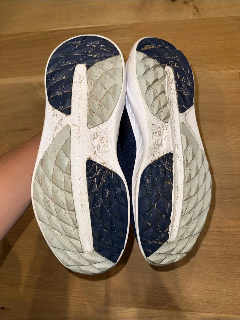 EUC FJ FootJoy Flex Navy blue gray Athletic spikeless golf Shoes men’s size 12